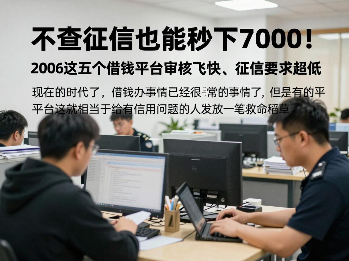 不查征信也能秒下7000！2026这五个借钱平台审核飞快、征信要求超低