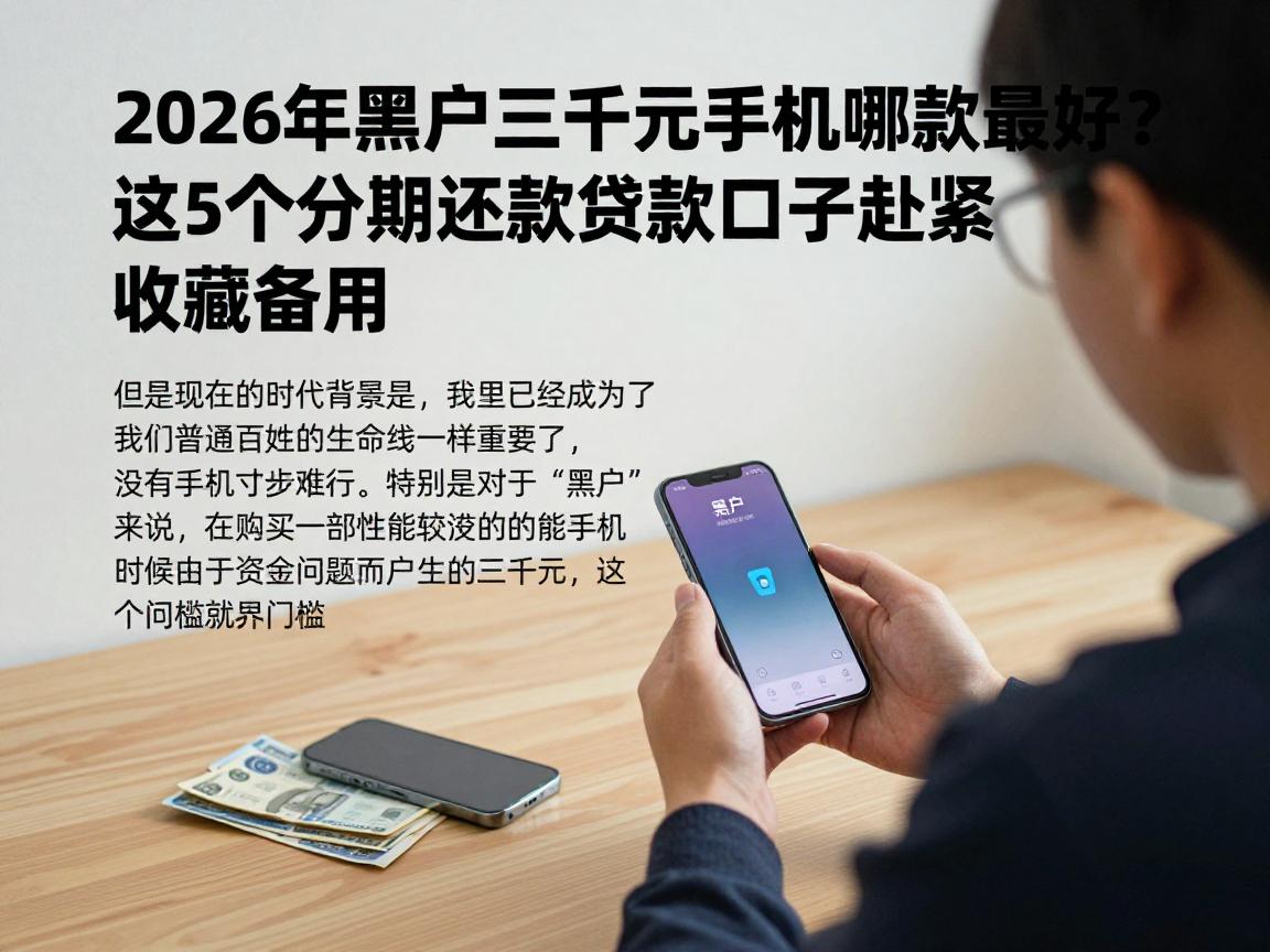2026年黑户三千元手机哪款最好？这5个分期还款贷款口子赶紧收藏备用