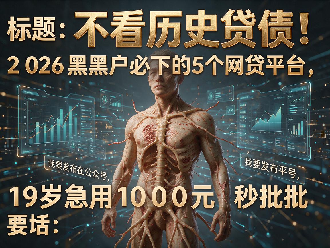 不看历史负债！2026黑户必下的5个网贷平台，19岁急用1000元秒批