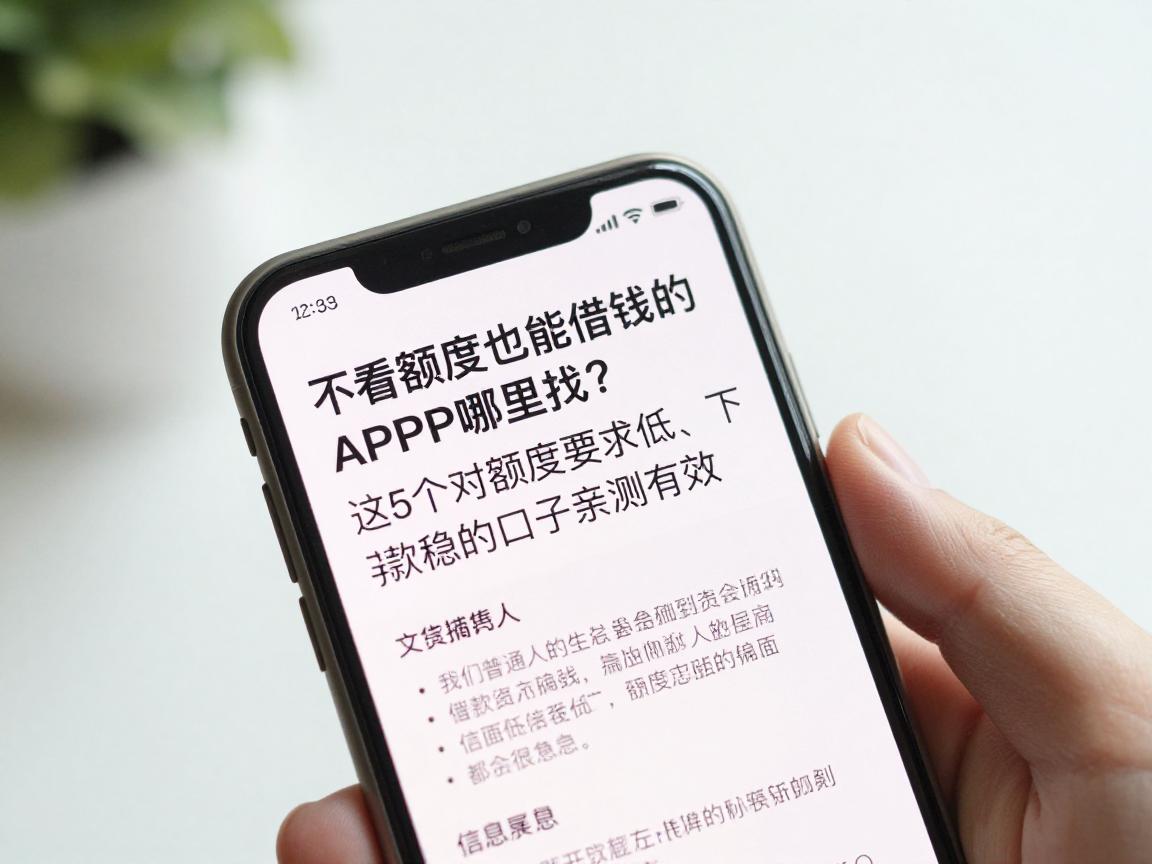 不看额度也能借钱的APP哪里找？这5个对额度要求低、下款稳的口子亲测有效