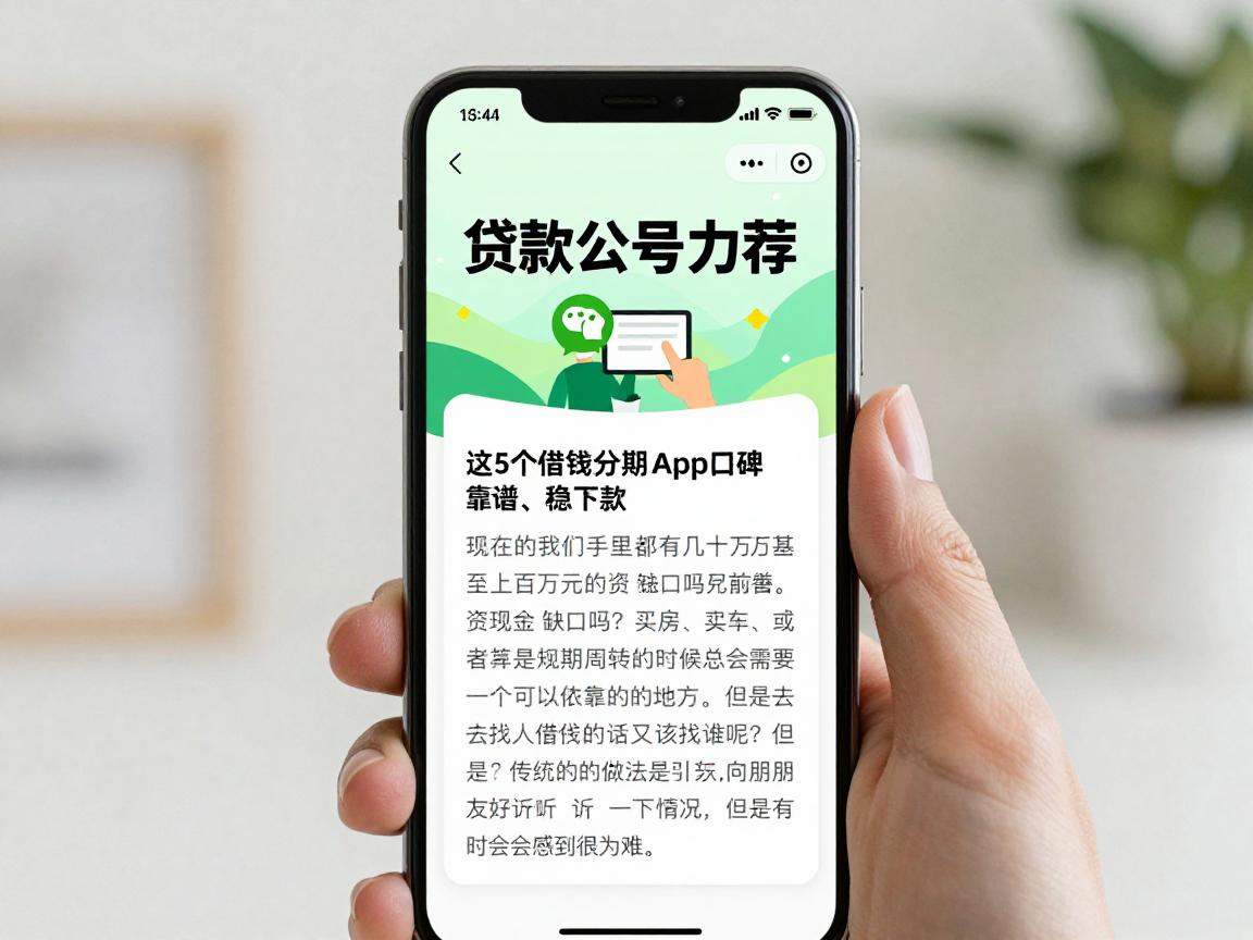 微信分期贷款公众号力荐！这5个借钱分期App口碑靠谱、稳下款
