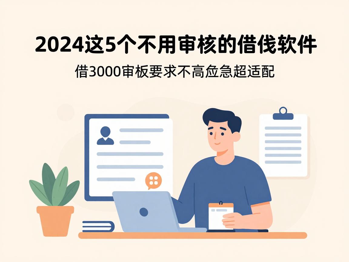 黑户必看！2024这5个不用审核的借钱软件，借3000审核要求不高应急超适配