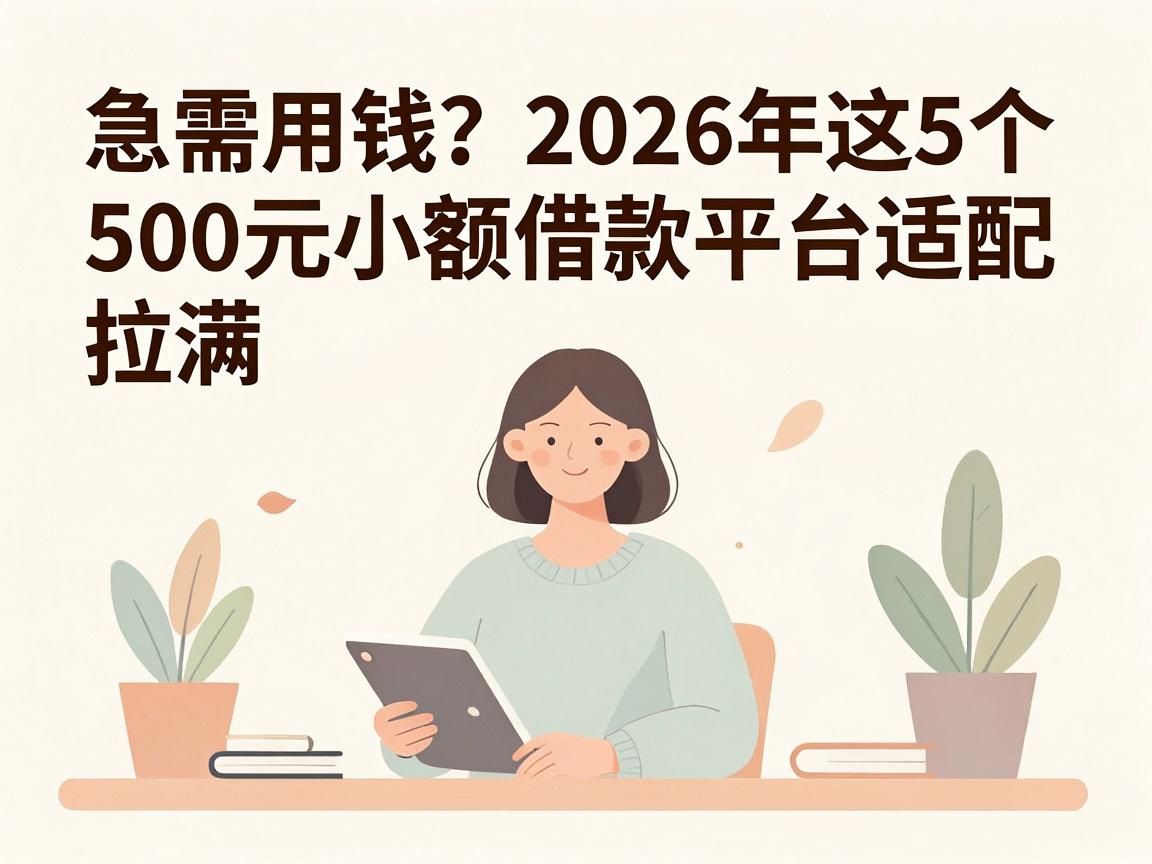 急需用钱？2026年这5个500元小额借款平台适配度拉满，有没有什么贷款的软件一看便知