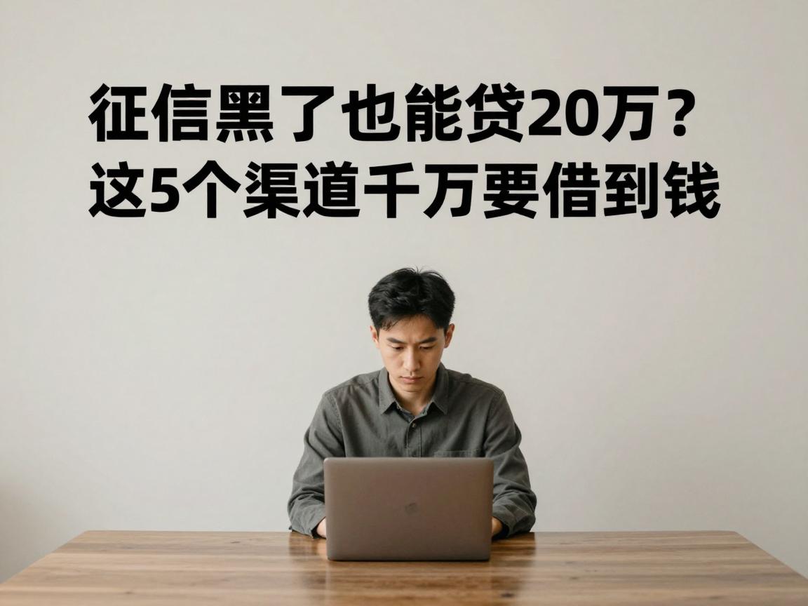 征信黑了也能贷20万？这5个渠道千万要留住，手把手教你借到钱