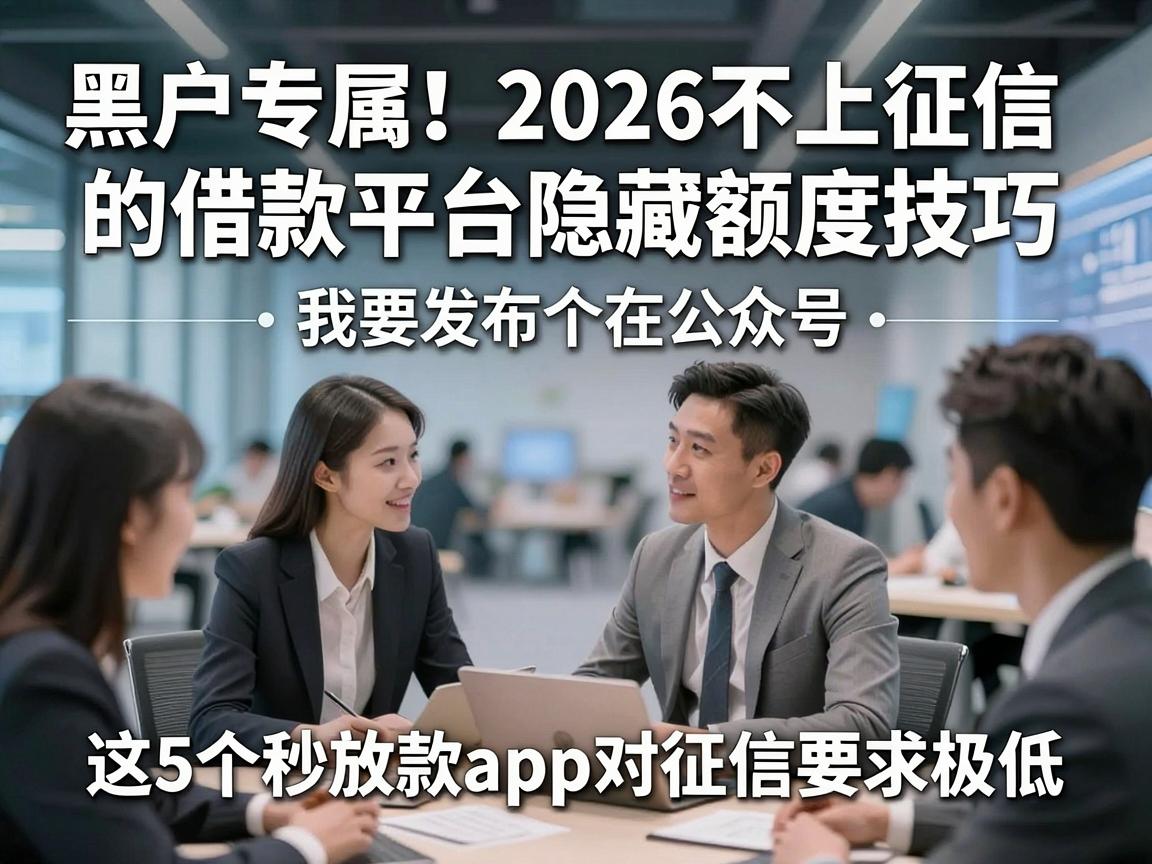 黑户专属！2026不上征信的借款平台隐藏额度技巧，这5个秒放款app对征信要求极低
