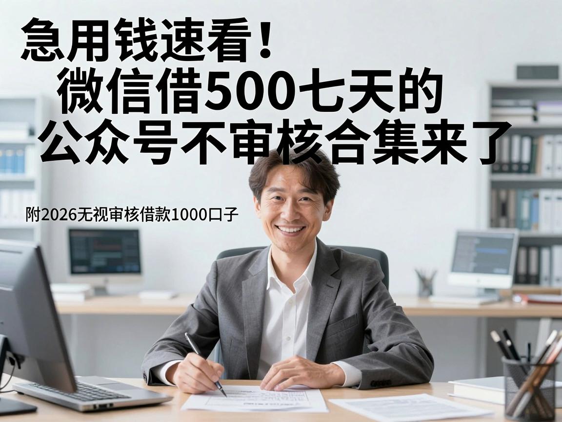 急用钱速看！微信借500七天的公众号不审核合集来了，附2026无视审核借款1000口子