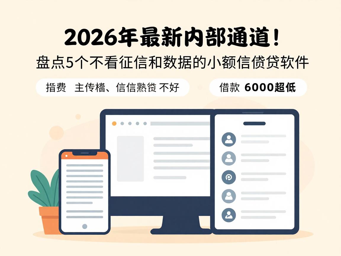2026年最新内部通道！盘点5个不看征信和数据的小额借贷软件，借款6000门槛超低
