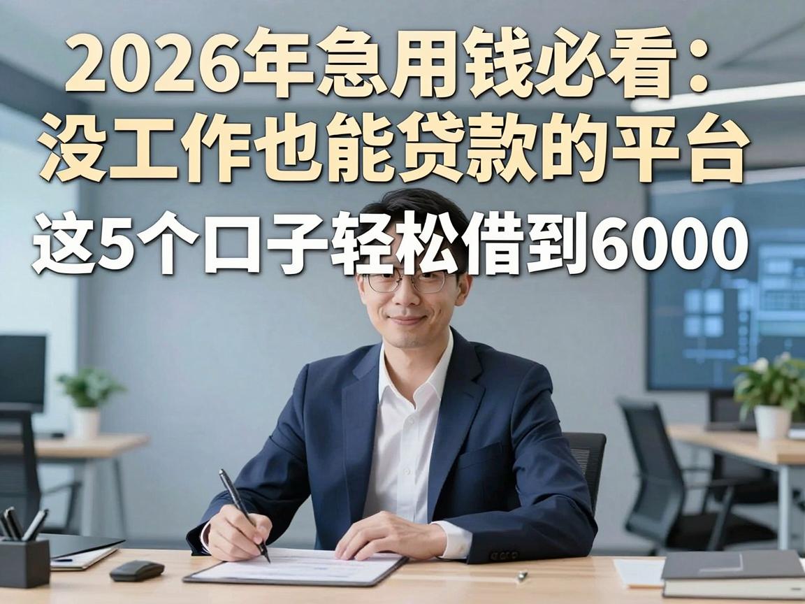 2026年急用钱必看:没工作也能贷款的平台,这5个口子轻松借到6000!