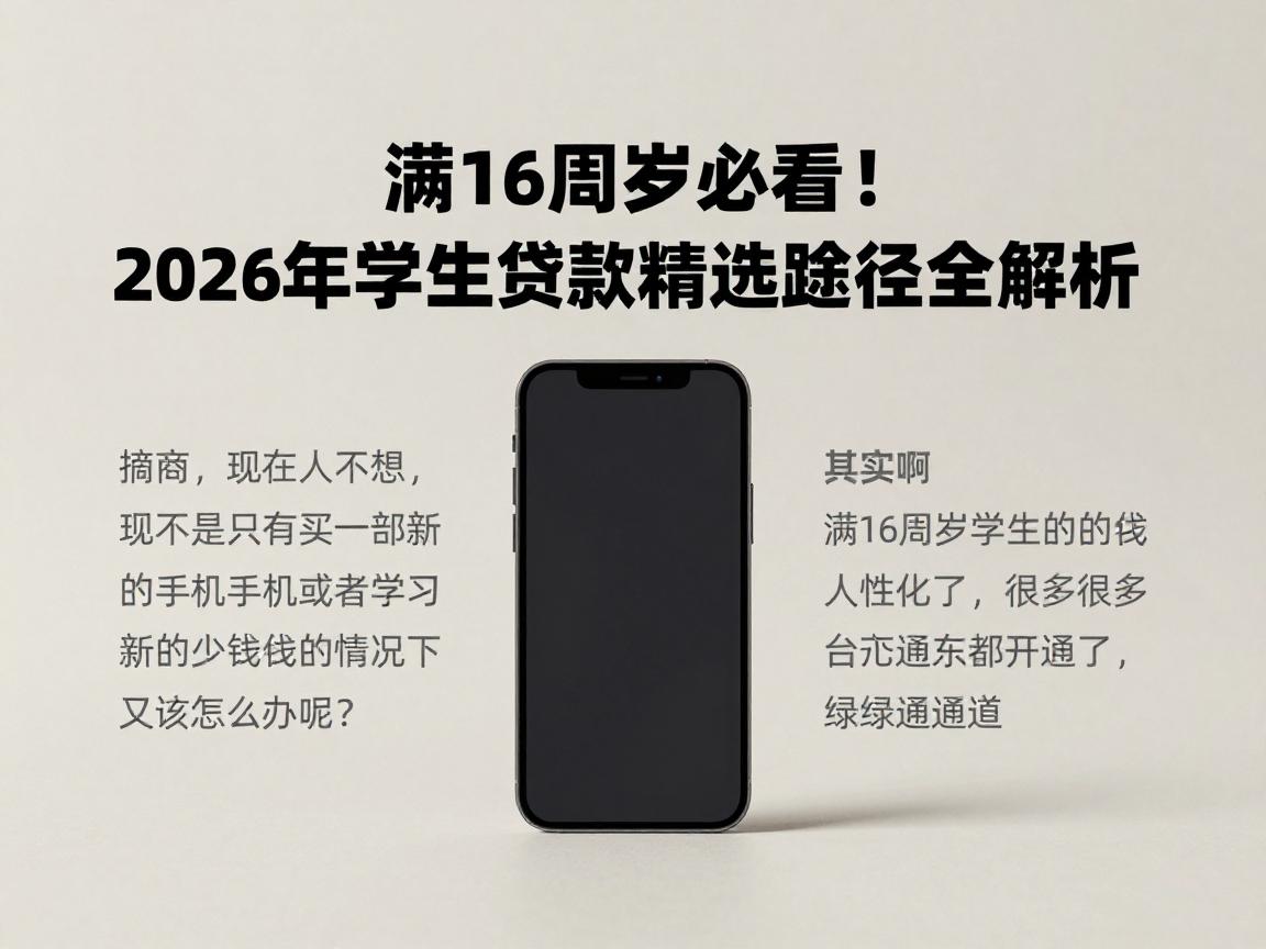 满16周岁必看！2026年学生贷款精选途径全解析