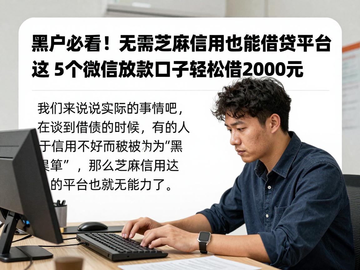 黑户必看！无需芝麻信用也能借钱平台，这5个微信放款口子轻松借2000元