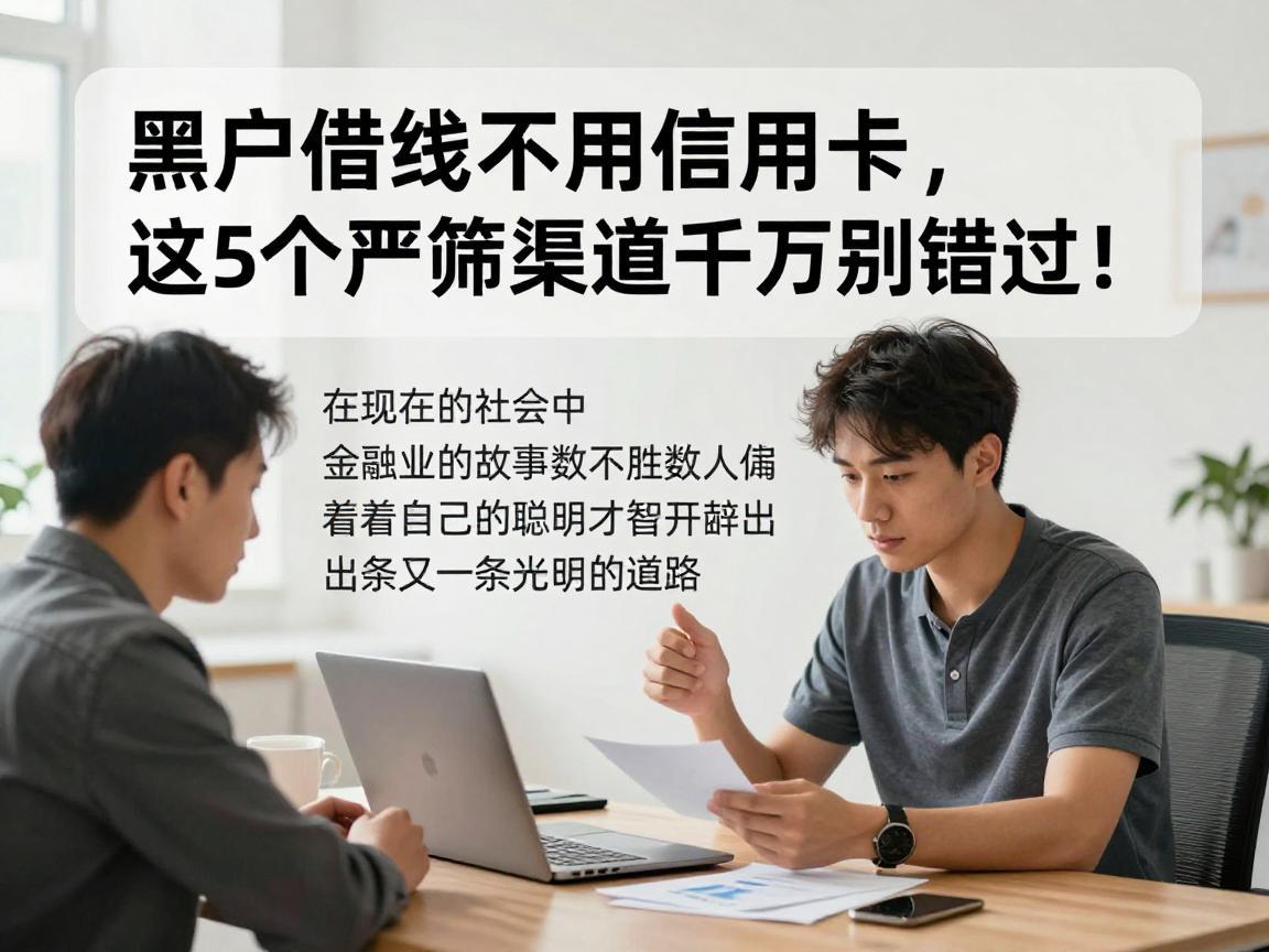 黑户借钱不用信用卡，这5个严筛渠道千万别错过！