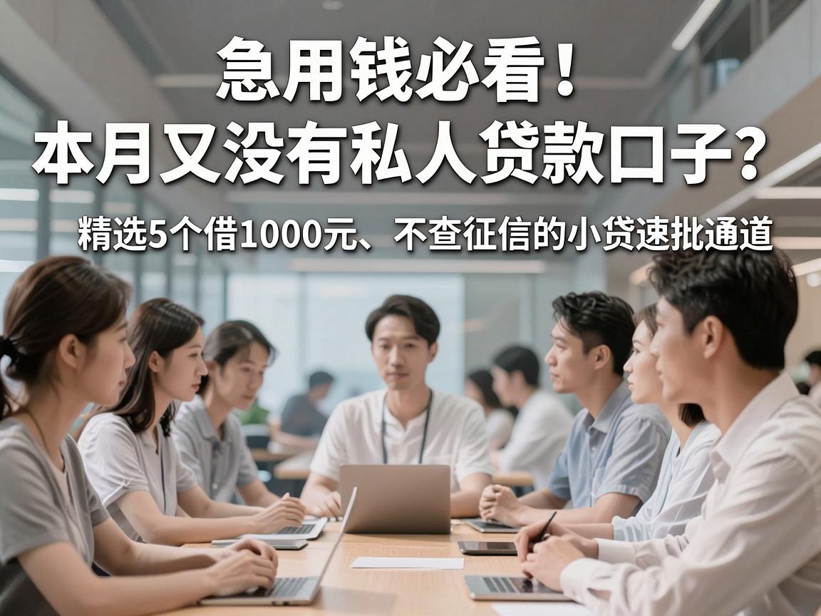 急用钱必看！本月又没有私人贷款口子？精选5个借1000元、不查征信的小贷速批通道