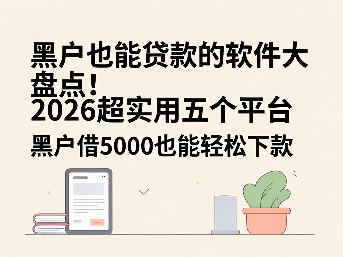 黑户也能贷款的软件大盘点！2026超实用五个平台，黑户借5000也能轻松下款