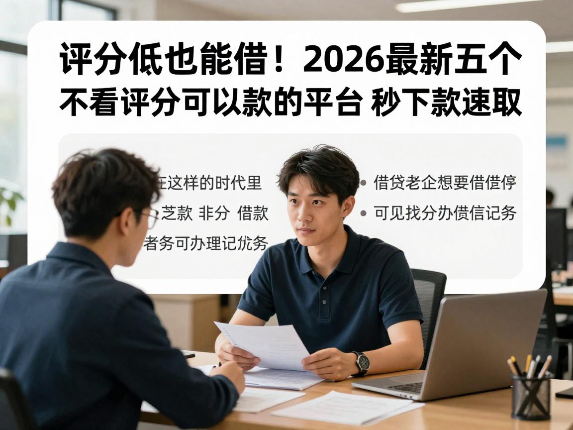 评分低也能借！2026最新五个不看评分可以借款的平台，秒下款速取