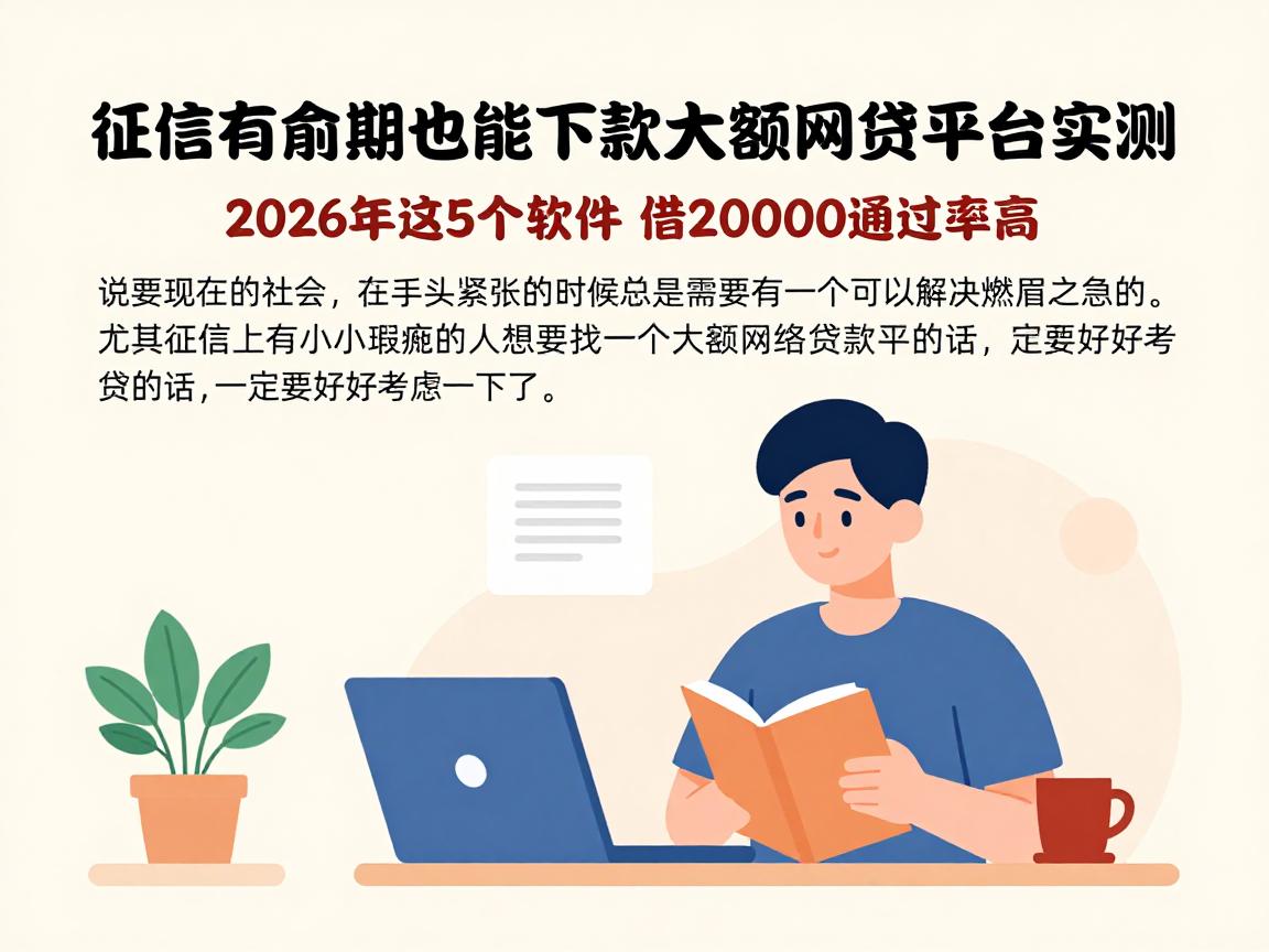 征信有逾期也能下款的大额网贷平台实测！2026年这5个软件借20000通过率高
