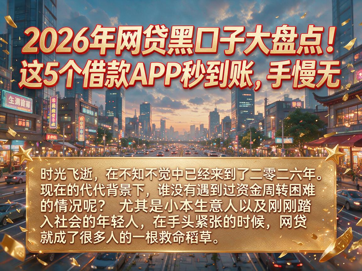 2026年网贷黑口子大盘点！这5个借款APP秒到账，手慢无