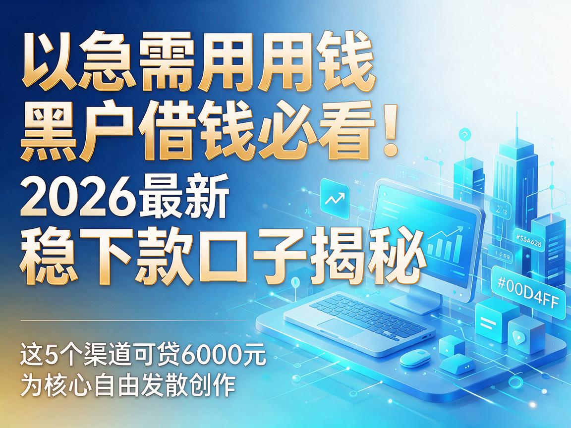 急需用钱黑户借钱必看！2026最新稳下款口子揭秘，这5个渠道可贷6000元