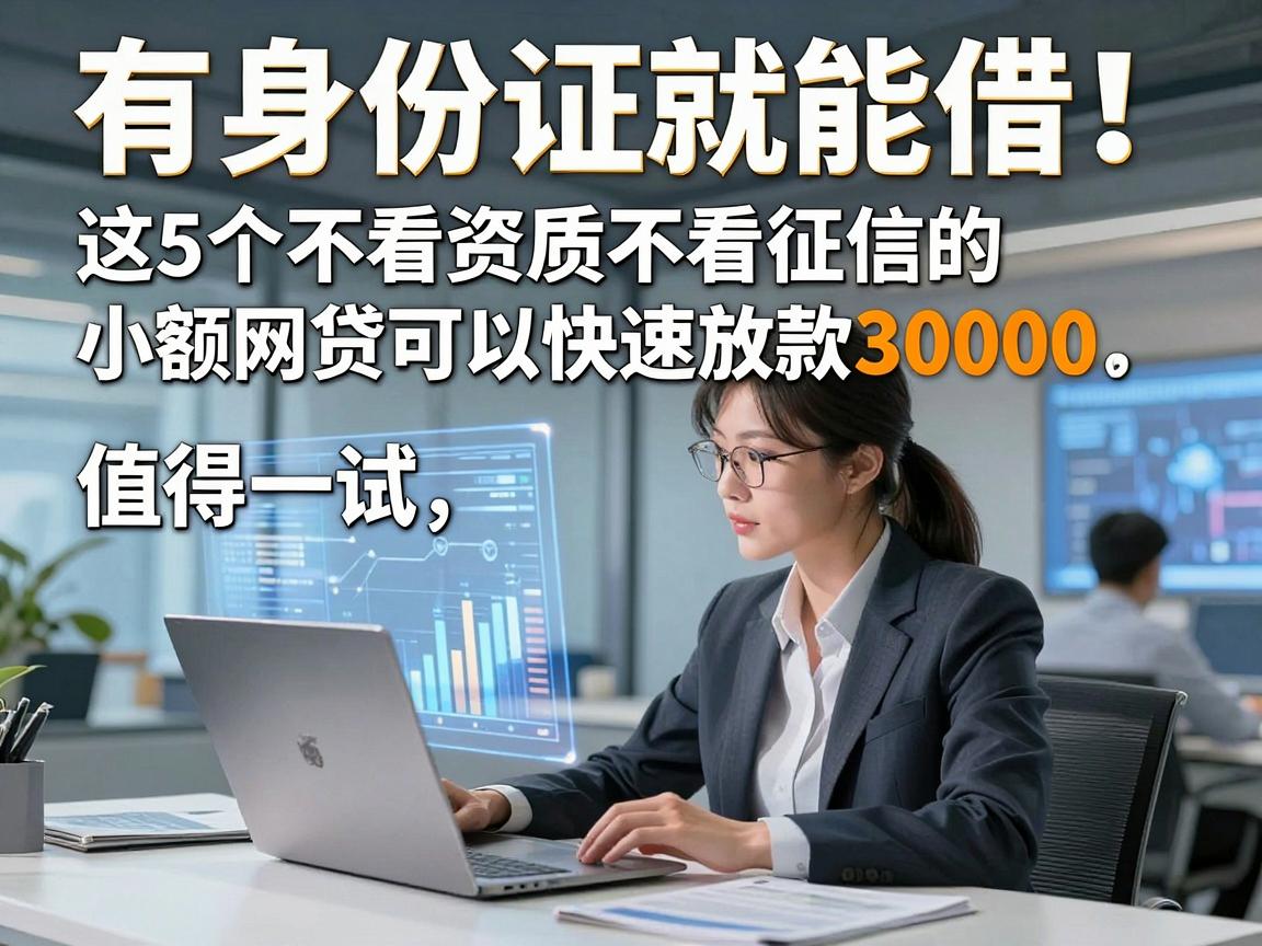 有身份证就能借！这5个不看资质不看征信的小额网贷可以快速放款30000，值得一试