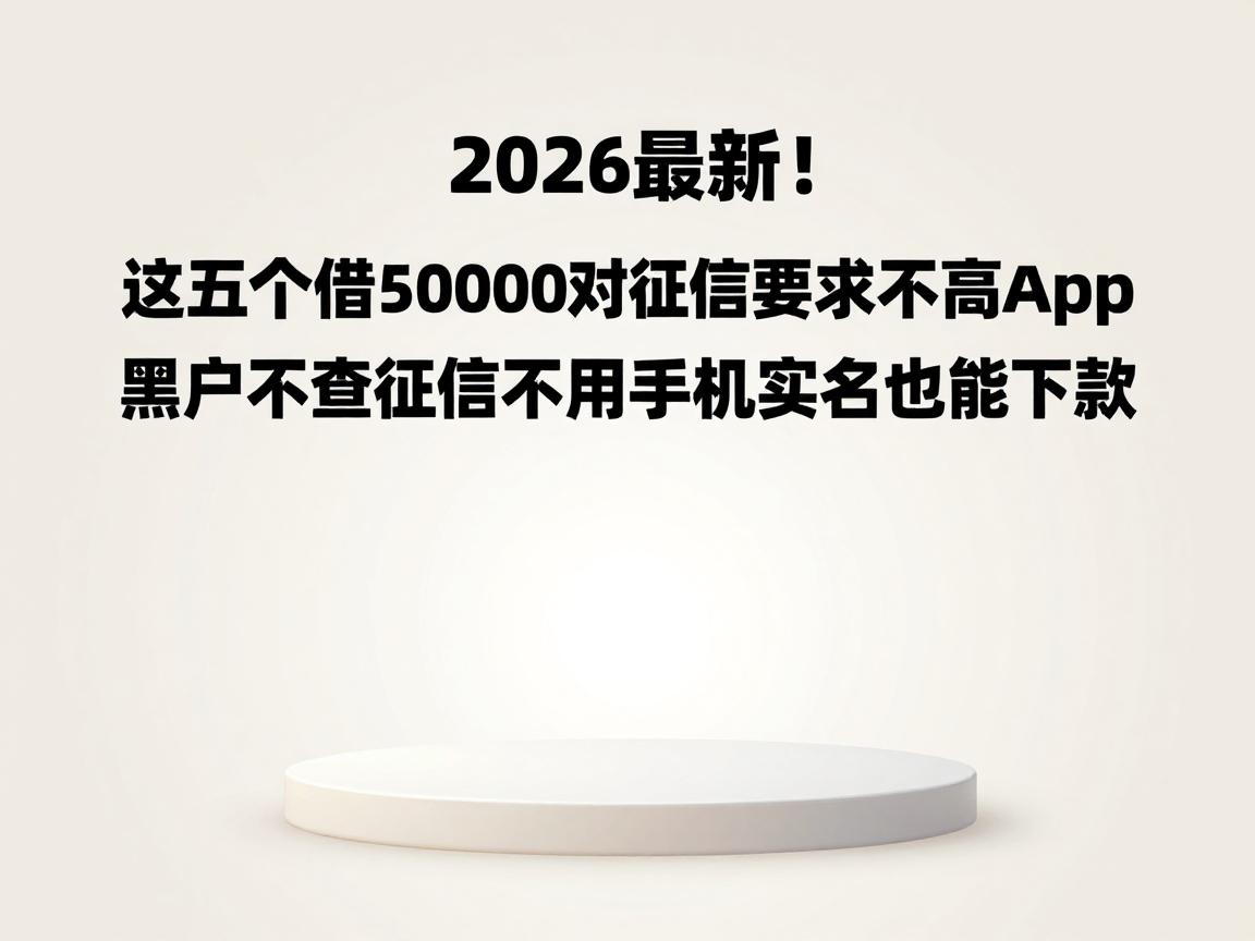 2026最新！这五个借50000对征信要求不高app，黑户不查征信不用手机实名也能下款