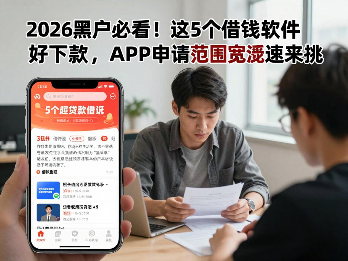2026黑户必看！这5个借钱软件好下款，APP申请范围宽泛速来挑！