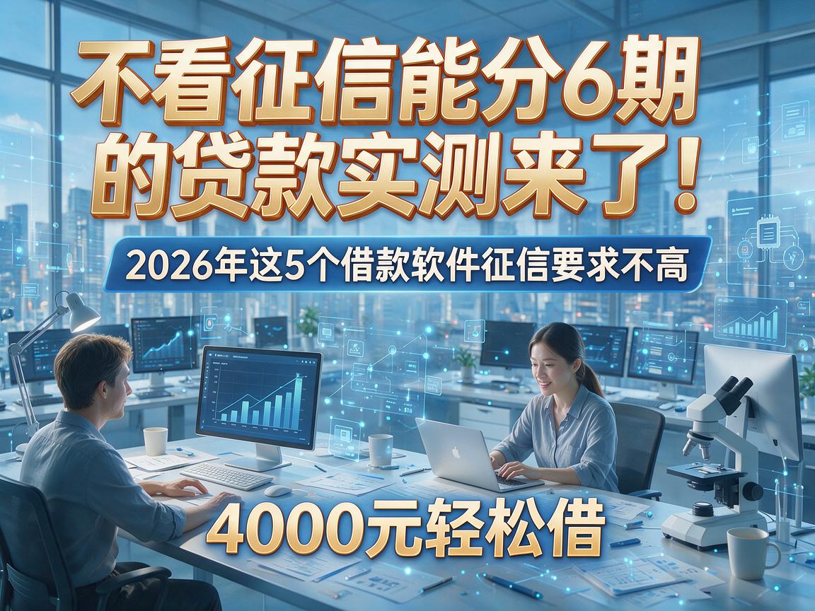 不看征信能分6期的贷款实测来了！2026年这5个借款软件征信要求不高，4000元轻松借