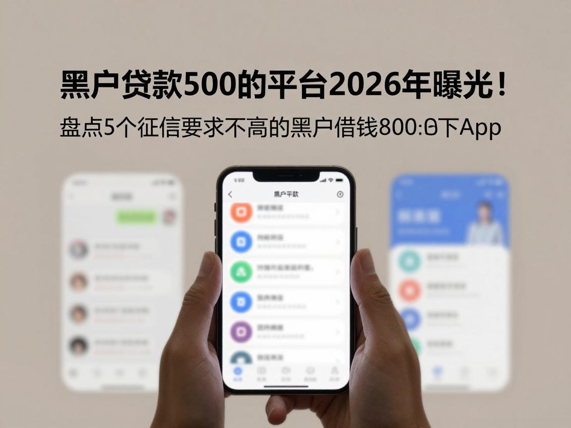 黑户贷款500的平台2026年曝光！盘点5个征信要求不高的黑户借钱8000必下App