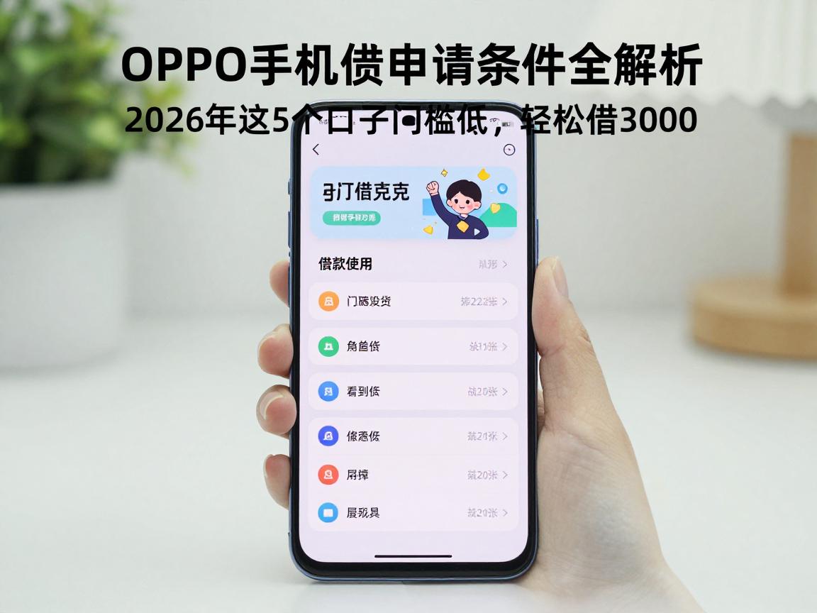 OPPO手机借钱申请条件全解析：2026年这5个口子门槛低，轻松借3000