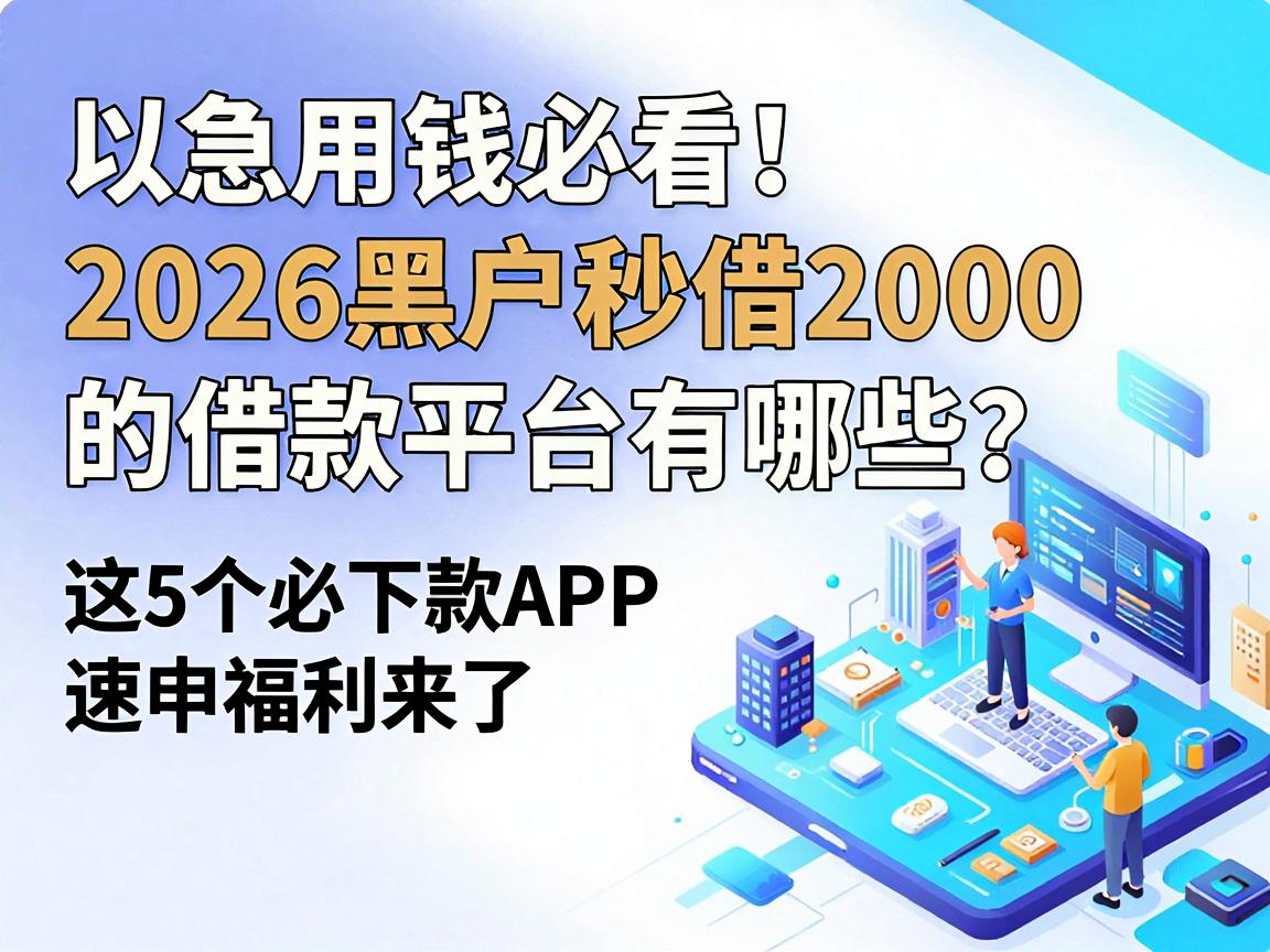 急用钱必看！2026黑户秒借2000的借款平台有哪些？这5个必下款APP速申福利来了