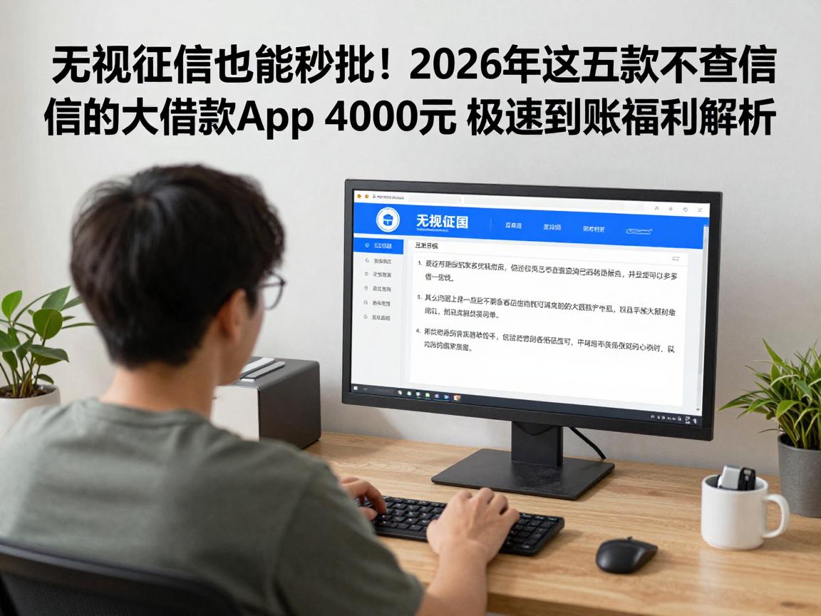 无视征信也能秒批！2026年这五款不查征信的大额借款app，4000元极速到账福利解析