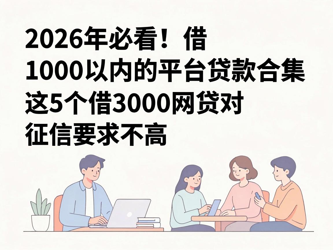 2026年必看！借1000以内的平台贷款合集，这5个借3000网贷对征信要求不高，通过率超高