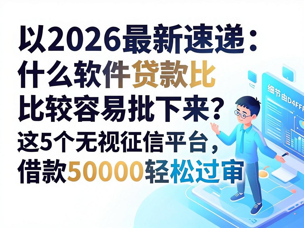 2026最新速递：什么软件贷款比较容易批下来？这5个无视征信平台，借款50000轻松过审