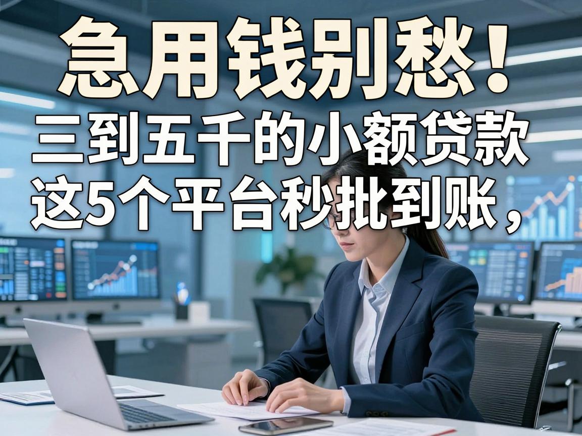 急用钱别愁！三到五千的小额贷款这5个平台秒批到账，适配你的需求
