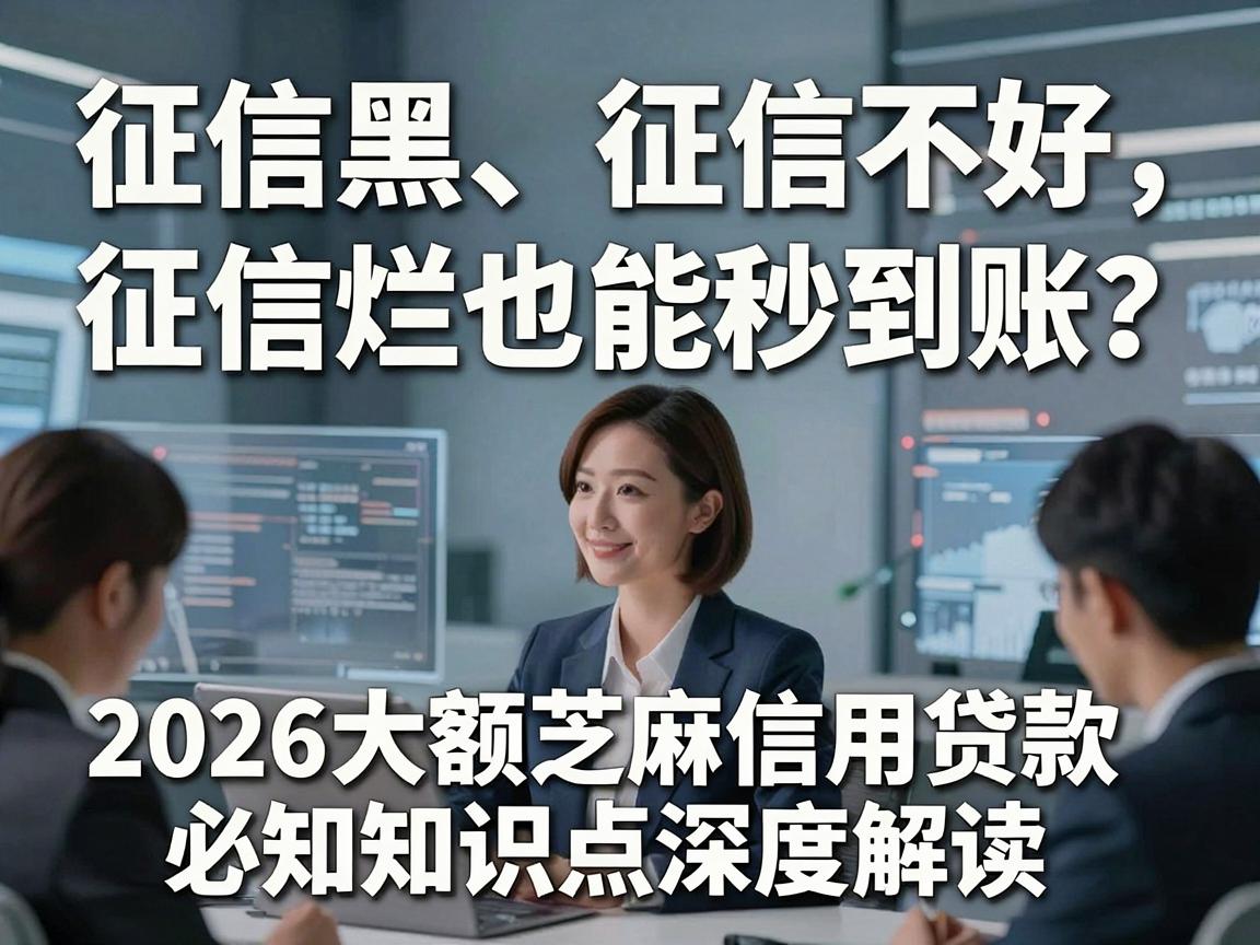 征信黑、征信不好、征信烂也能秒到账？2026大额芝麻信用贷款必知知识点深度解读！