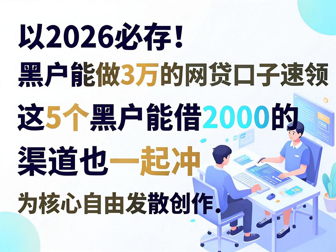 2026必存！黑户能做3万的网贷口子速领，这5个黑户能借2000的渠道也一起冲