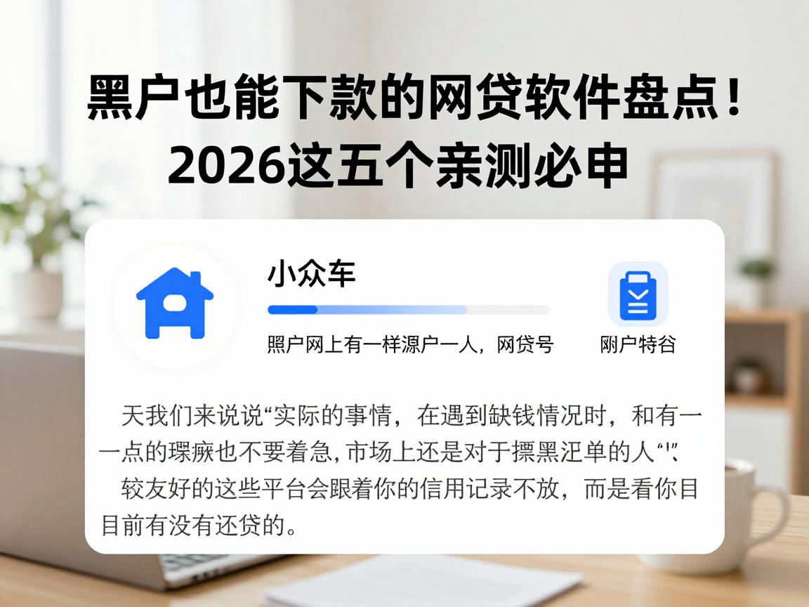 黑户也能下款的网贷软件盘点！2026这五个亲测必申