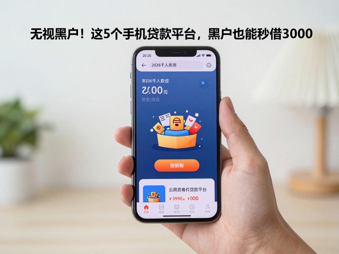 无视黑户！2026千人亲测：这5个手机贷款平台，黑户也能秒借3000