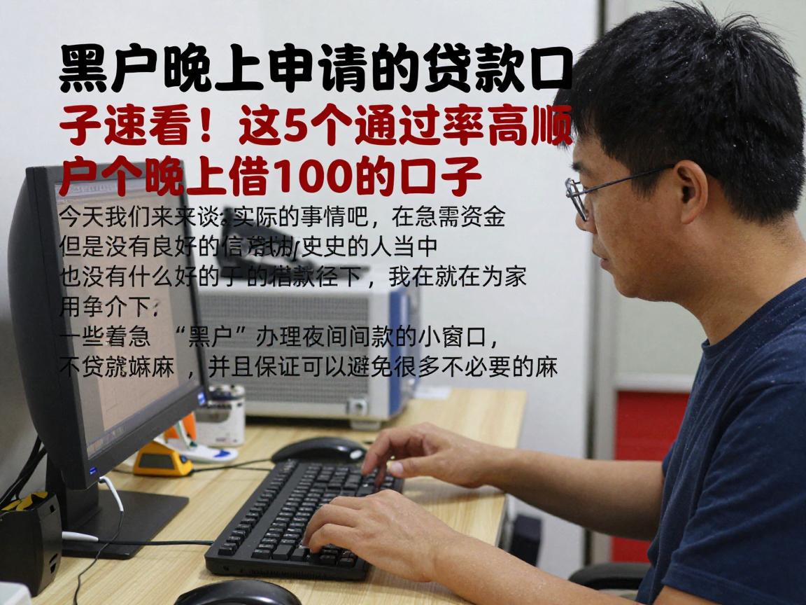 黑户晚上申请的贷款口子速看！这5个通过率高，顺便整理黑户晚上借1000的口子
