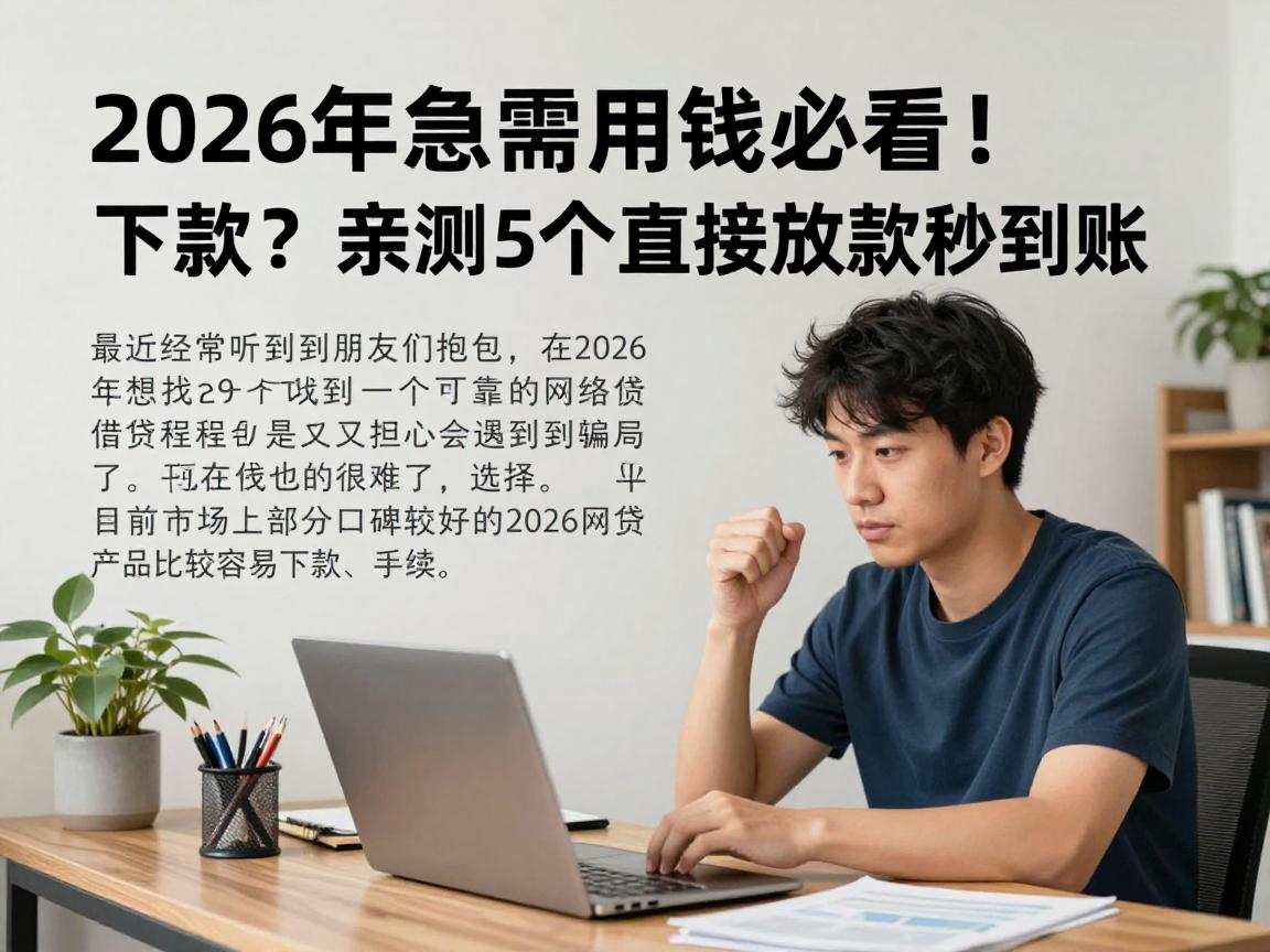 2026年急需用钱必看！2026网贷哪些容易下款？亲测这5个直接放款秒到账