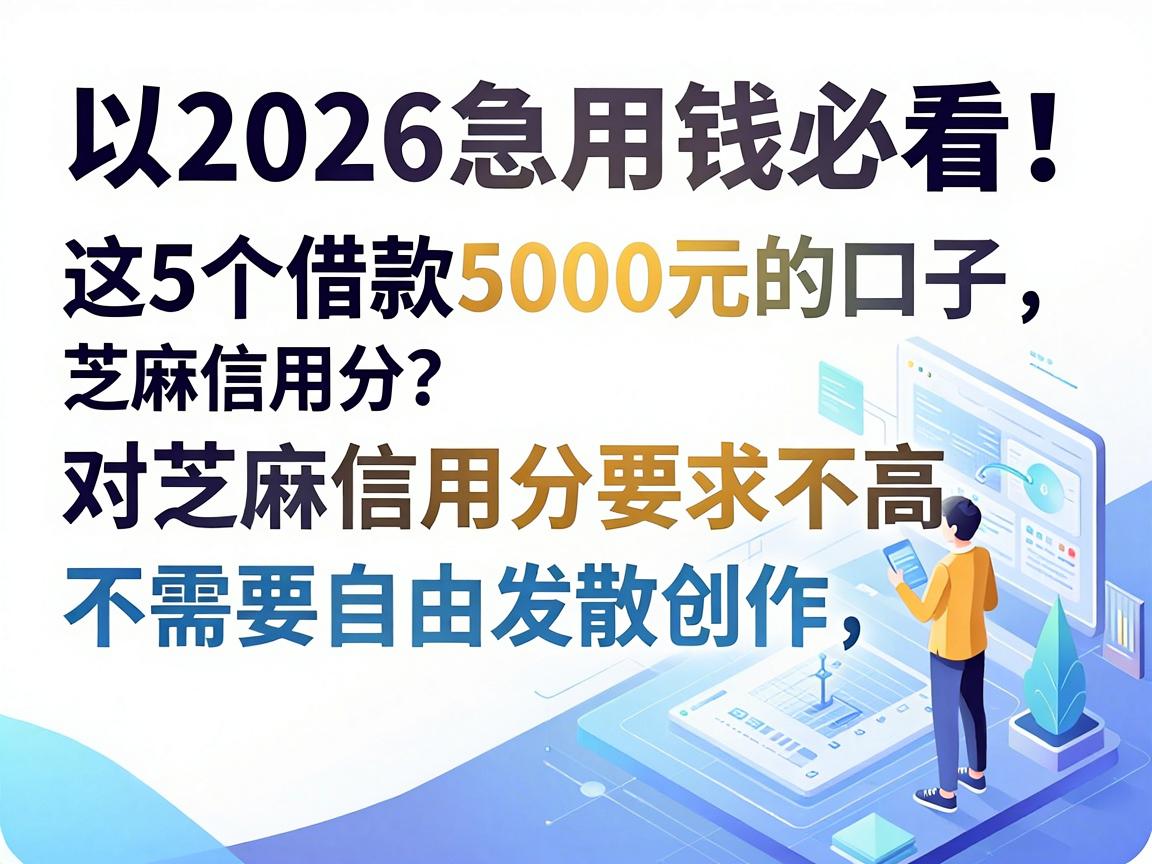 2026急用钱必看！这5个借款5000元的口子，对芝麻信用分要求不高，哪些网贷平台不需要芝麻信用分？