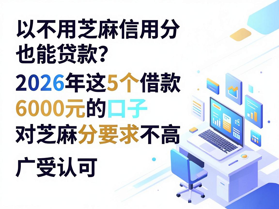 不用芝麻信用分也能贷款？2026年这5个借款6000元的口子对芝麻分要求不高且广受认可