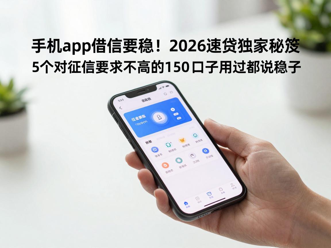 手机app借钱要稳！2026速贷独家秘笈：5个对征信要求不高的1500借款口子，用过都说稳妥