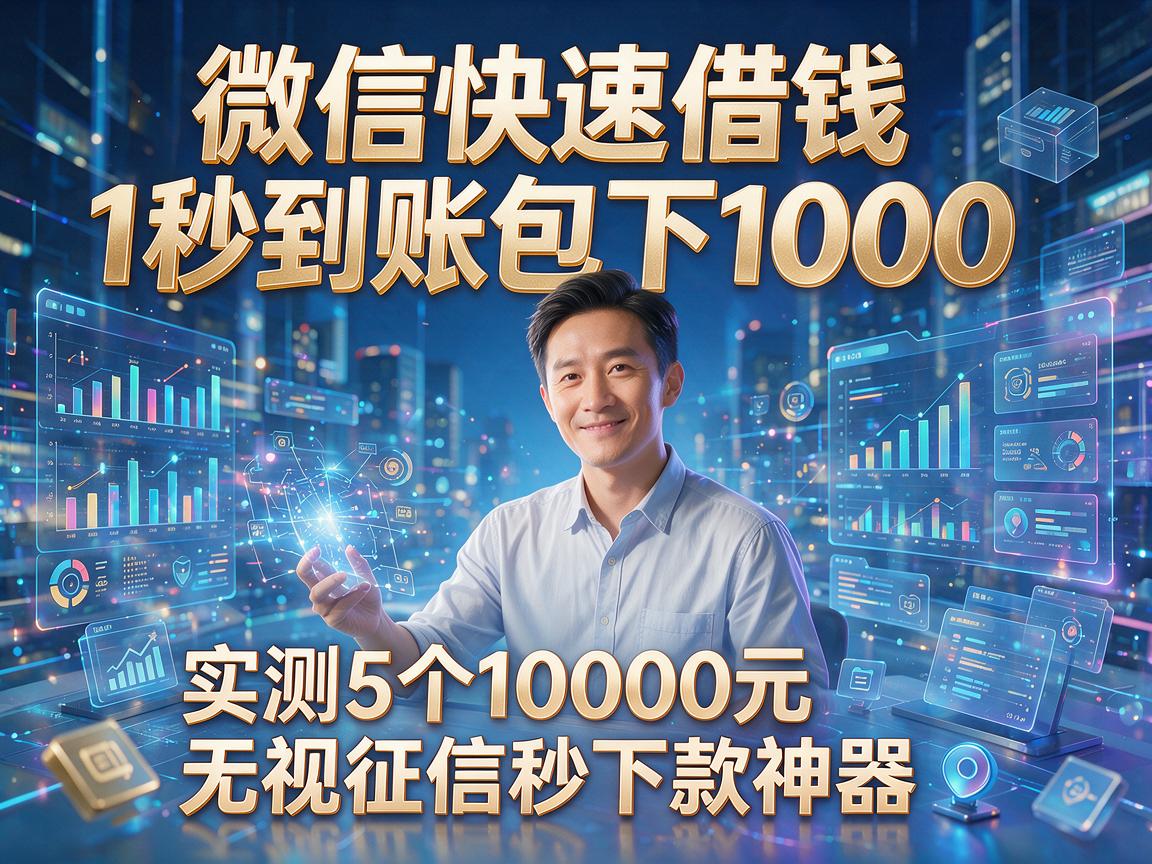 微信快速借钱1秒到账包下1000，实测5个10000元无视征信秒下款神器