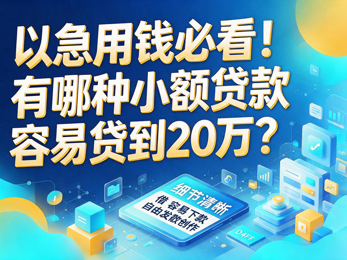 急用钱必看！有哪种小额贷款容易贷到20万？这五个借款平台容易下款