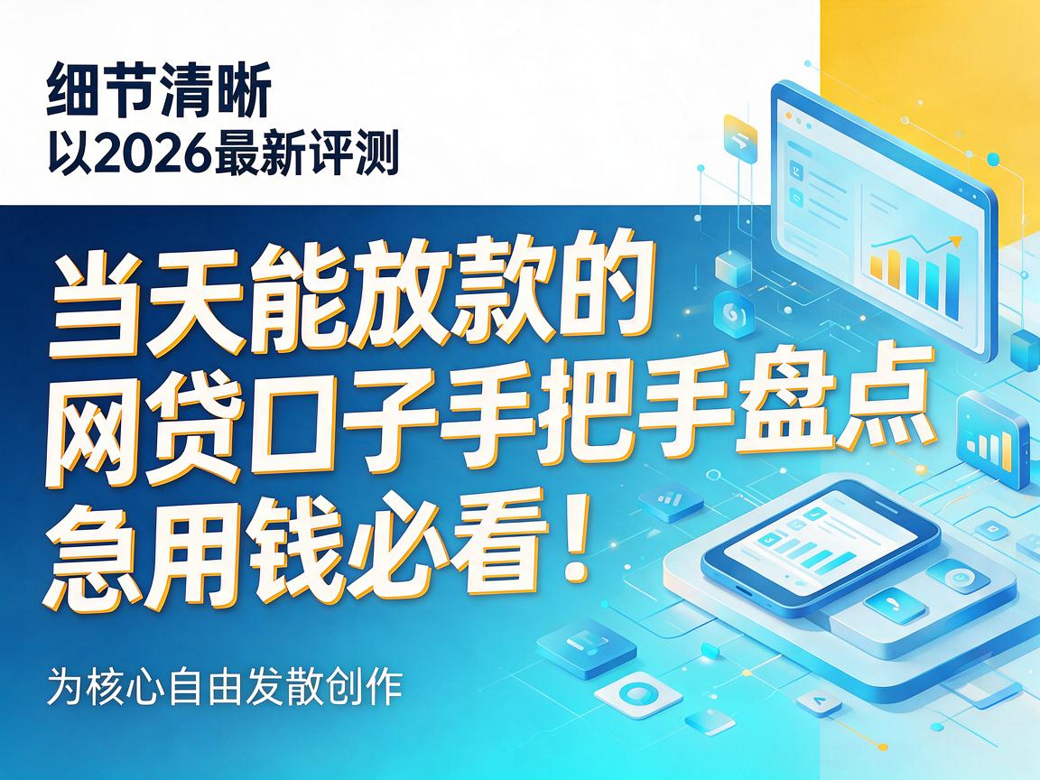 2026最新评测：当天能放款的网贷口子手把手盘点，急用钱必看！