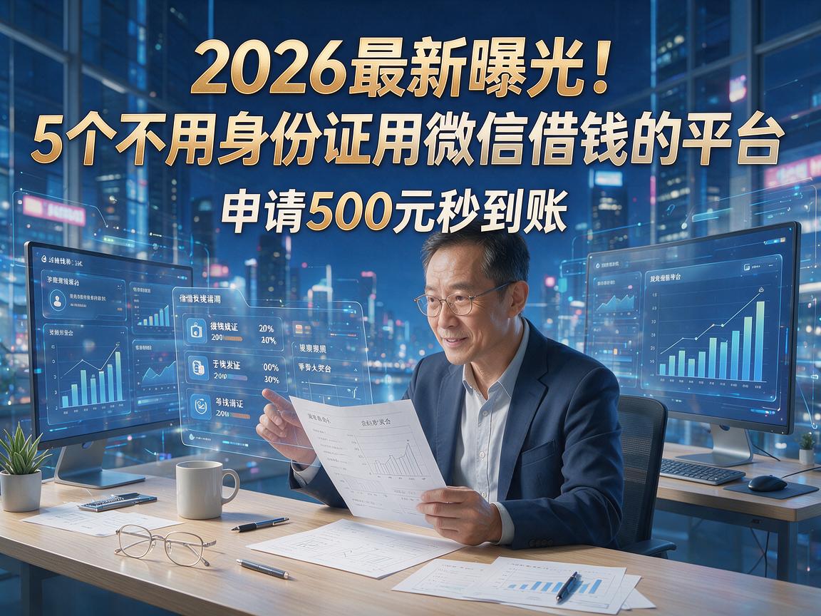 2026最新曝光！5个不用身份证用微信借钱的平台，申请500元秒到账