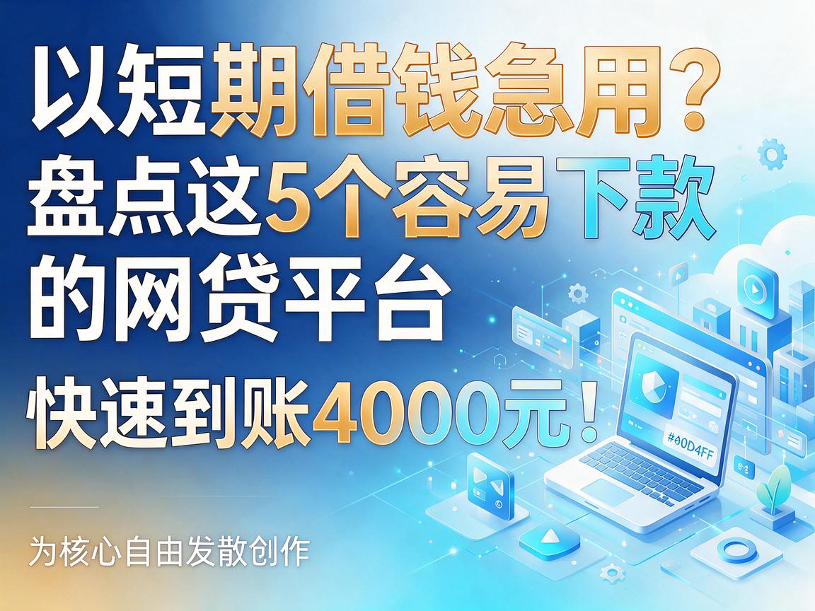 短期借钱急用？盘点这5个容易下款的网贷平台，快速到账4000元！