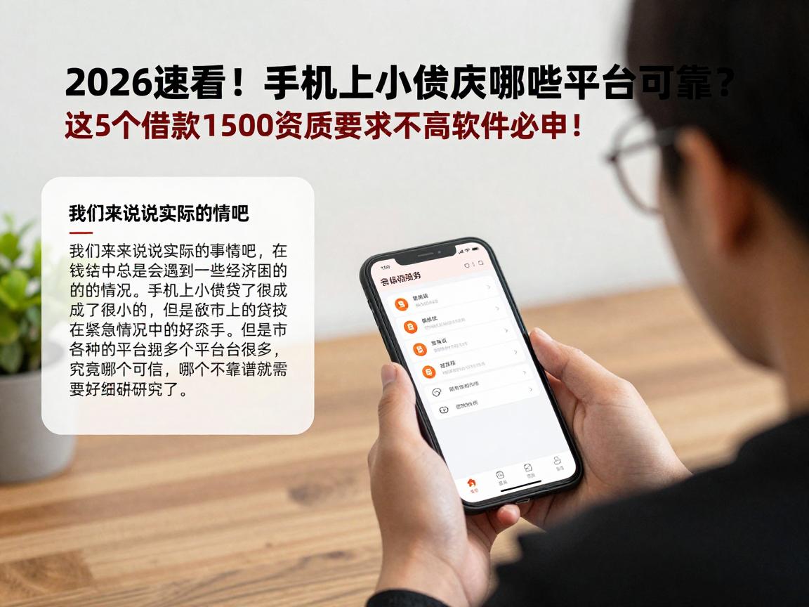 2026速看！手机上小额贷款有哪些平台可靠？这5个借款1500资质要求不高软件必申！