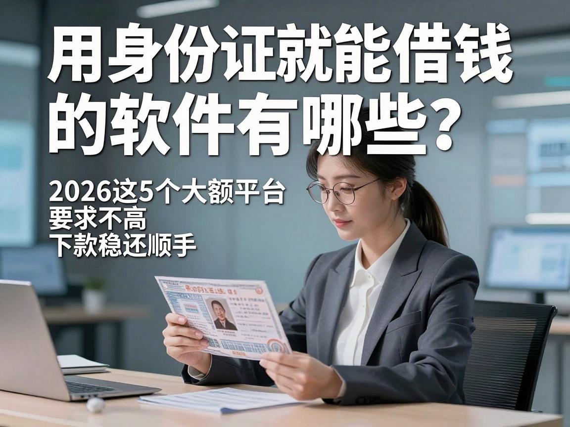 用身份证就能借钱的软件有哪些？2026这5个大额平台要求不高、下款稳还顺手