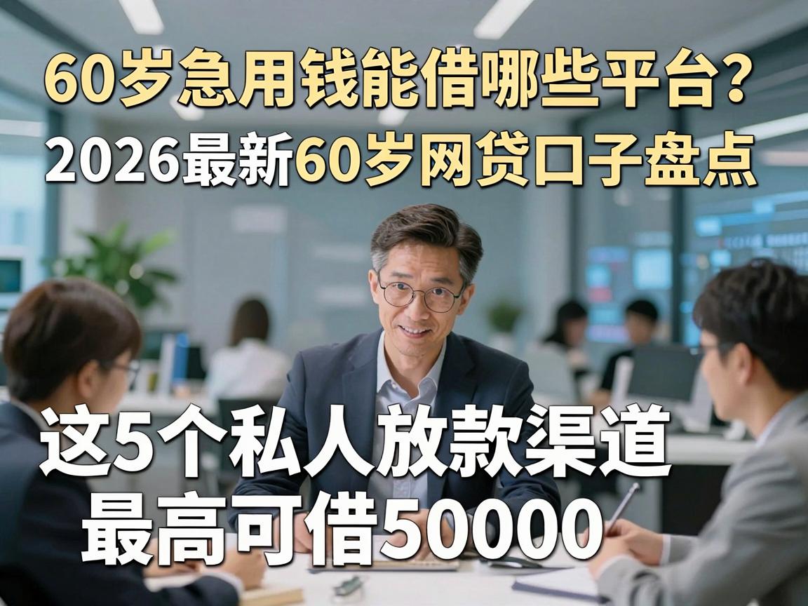 60岁急用钱能借哪些平台？2026最新60岁网贷口子盘点，这5个私人放款渠道最高可借50000！