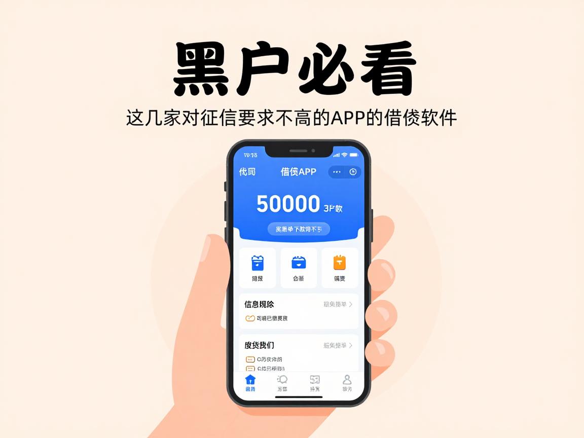 黑户必看！这几家对征信要求不高的手机APP借钱软件，50000秒下款临时应急